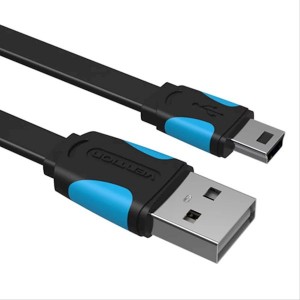 კაბელი USB To Mini USB Flat 1,0m Vencion (VAS-A14-B100)